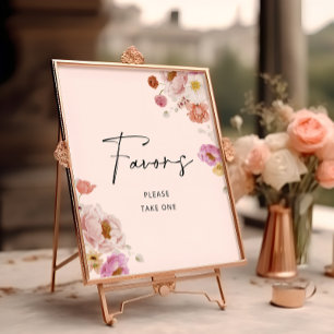 Poster Favor de Floral Colorido para Chá de Noiva