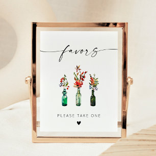 Poster Favor de Flores Selvagens de Script Elegante Moder