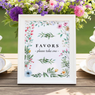 Poster Favor de Flores Silvestres - Por Favor, Pegue Um S