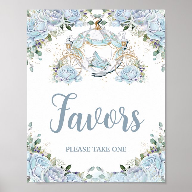 Poster Favor de lembrancinha da Princesa Rosa Azul Bebê C (Frente)