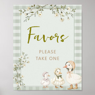 Poster Favor de Mãe Gansa e Gansinho para Chá de Bebê