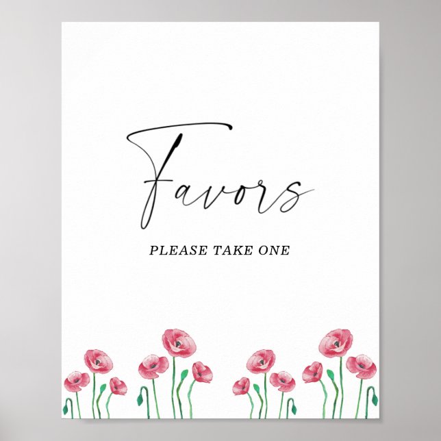 Poster Favor de noiva aquarela, por favor, pegue um poste (Frente)