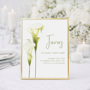 Poster Favor de pôster de casamento "Lírios de calla deli