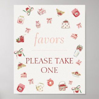 Poster Favor de Sobremesa de Cereja Doce para Chuvada de 