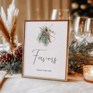 Poster Favor do Casamento Botânico de inverno