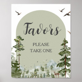 Poster Favor do Chá de fraldas da Floresta de Pinheiro