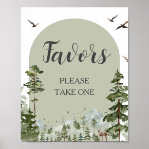 Poster Favor do Chá de fraldas da Floresta de Pinheiro