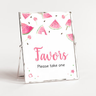 Poster Favor do Chá de fraldas de melancia de bebê doce