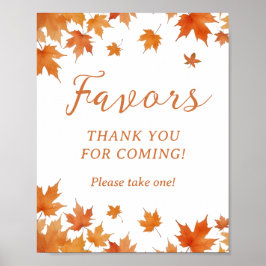 Poster Favor do Chá de fraldas de outono