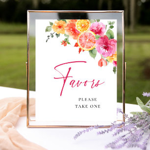 Poster Favor do Chá de panela da fatia de citros do Flor