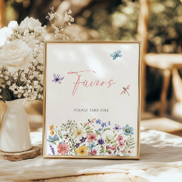 Poster Favor do Chá de panela de Jardim de Borboleta de F