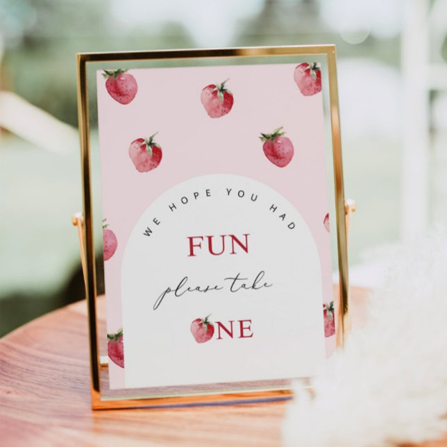 Poster Favor do Primeiro Aniversário do Morango (Criador carregado)