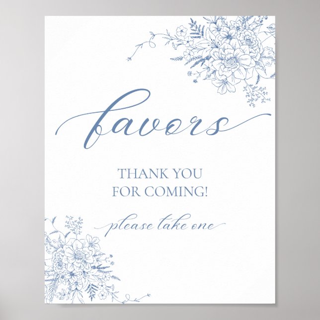 Poster Favor Floral Azul (Frente)