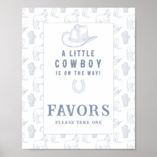 Poster Favor para chá de bebê cowboy