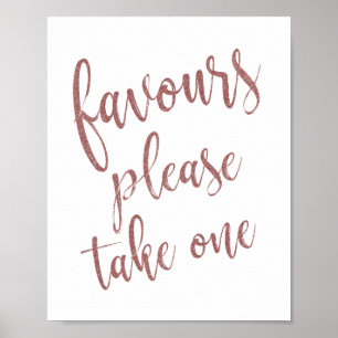 Poster Favor, Por Favor, Leve Uma Rosa Dourado Sinal de B
