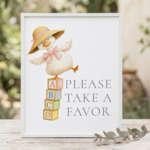 Poster Favor Silly Goose Sinal Cinza Chá de Bebê