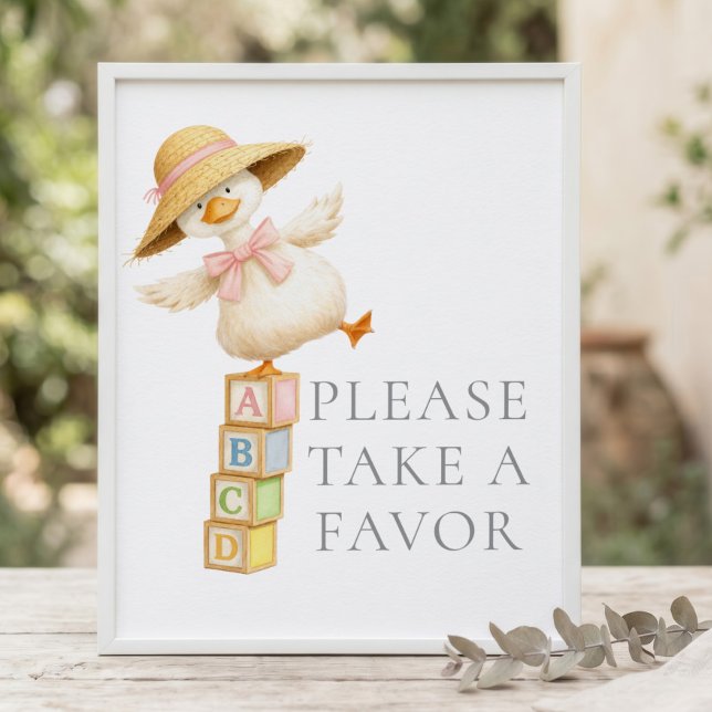 Poster Favor Silly Goose Sinal Cinza Chá de Bebê (Criador carregado)