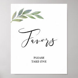 Poster Favor Sinal Folha de Oliveira Verdura Casamento