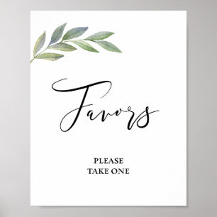 Poster Favor Sinal Folha de Oliveira Verdura Casamento