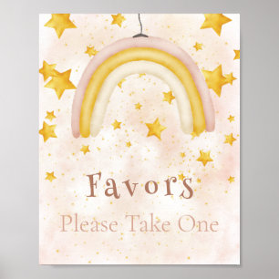 Poster Favorece as estrelas douradas do arco-íris Boho po