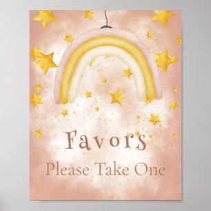 Poster Favorece as estrelas douradas do arco-íris Boho po