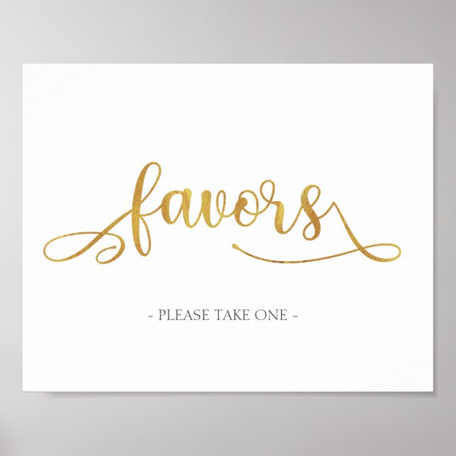 Poster Favorece Dourado Trendy Wedding Sign (Frente)