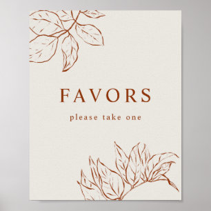 Poster Favorece o Chá de fraldas Botânico Laranja Queimad