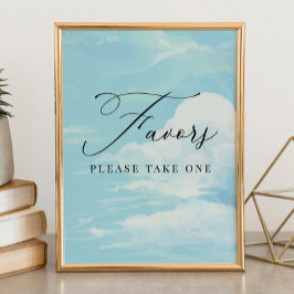 Poster Favorece o Chá de fraldas de Nuvem Azul Sky