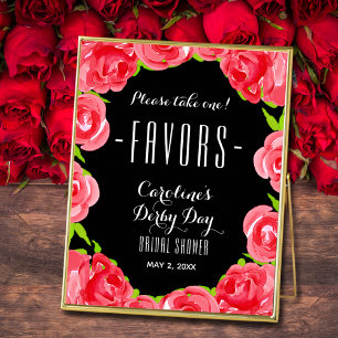 Poster FAVORES DE Chá de panela Derby Rosas vermelhas De