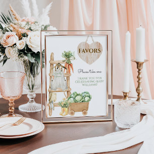 Poster Favores de Chás de fraldas Russos de Fazenda Cresc