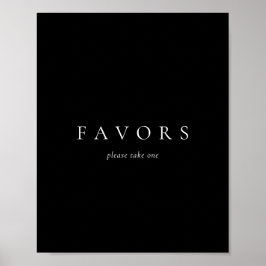 Poster Favores do Casamento Simples e Simples Negro