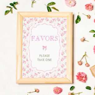 Poster Favores do Chá de fraldas Elegante de Shack de Amo