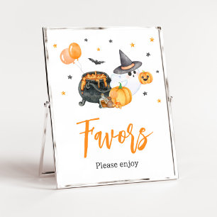 Poster Favores do Chá de fraldas Fantasma Laranja Pequeno
