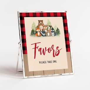 Poster Favores do Chá de fraldas Woodland Lumberjack
