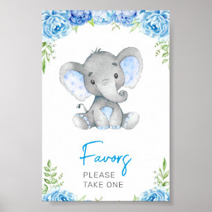 Poster Favores Por Favor Tome Um Chá De Bebê Elefante