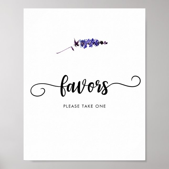 Poster Favores simples de flor selvagem, por favor, pegue (Frente)