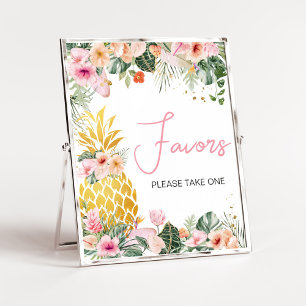 Poster Favoritos ao Chá de fraldas Aloha Pineapple