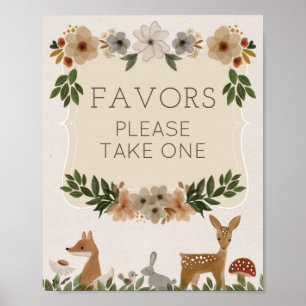 Poster Favoritos Assinam Chá de fraldas moderno da flores