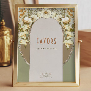 Poster Favoritos Assinam Convidados Vintage Art Nouveau p