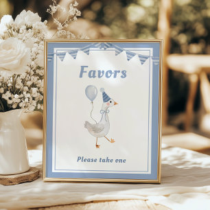 Poster Favoritos de Aniversário do bobo Gado Azul