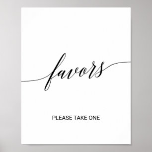 Poster Favoritos de Caligrafia Preta Elegante