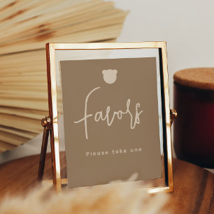 Poster Favoritos de Chá de fraldas de Urso Simples Minima