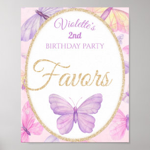 Poster Favoritos de Festa de aniversário de borboleta ros