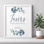 Poster Favoritos de Folhagem Simples de Cores de Água Euc<br><div class="desc">Eucalyptus favorece a sinalização com caligrafia elegante e folhas de eucalipto. Simples design botânico subdeclarado com folhagem de aquarela e verde em cinza azul empoeirado verde. Perfeito para o eucalipto e para o tema vegetativo botânico casamento, chá de panela, chá de fraldas etc. Por favor, procure na minha loja -...</div>