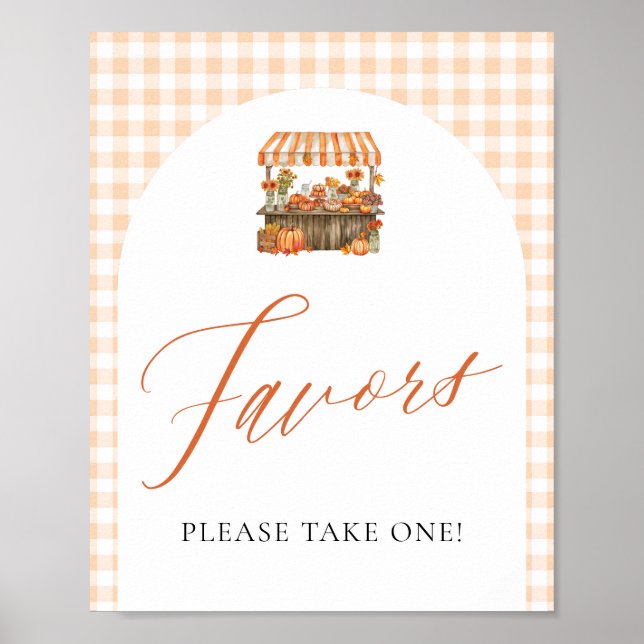 Poster Favoritos de Outono Gingham Fresco do Mercado (Frente)