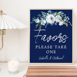 Poster Favoritos do Casamento no inverno Floral Branco ma
