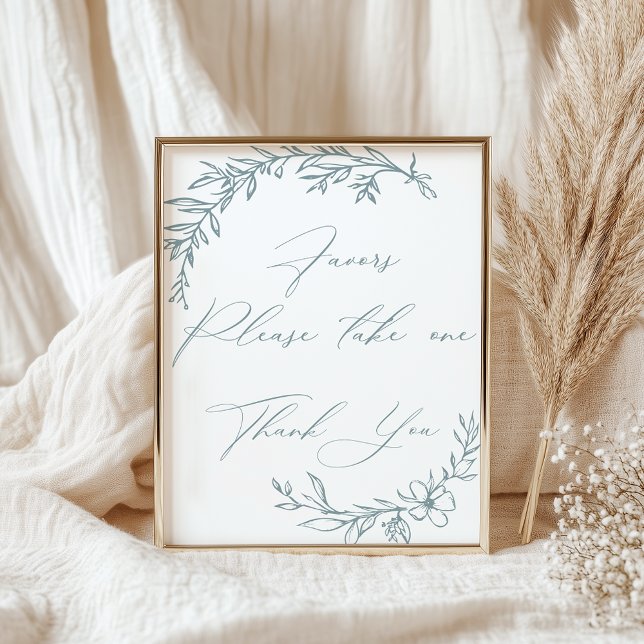 Poster Favoritos do Chá de fraldas Azul Floral do Eterno  (Criador carregado)