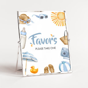 Poster Favoritos do Chá de fraldas de abertura azul