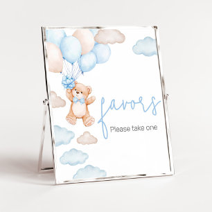 Poster Favoritos do Chá de fraldas do Balão do Urso Azul
