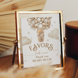 Poster Favoritos do Chá de fraldas do Balão do Urso de Te